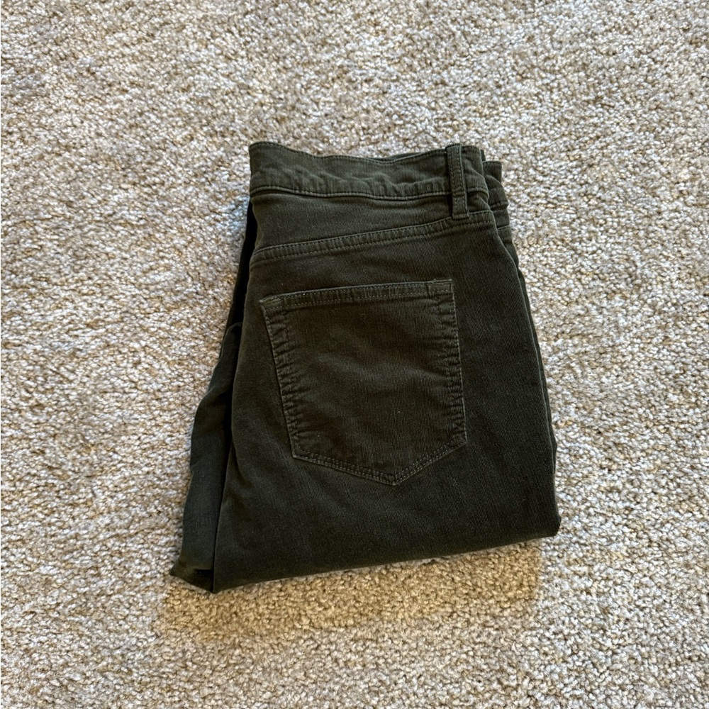 Loft Olive Green Corduroy Skinny Pants Size 12 - Picture 7 of 7